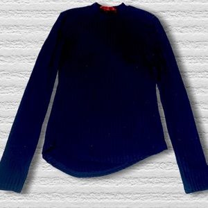 Hot Kiss Navy Long Sleeve Mock Neck Top Size M